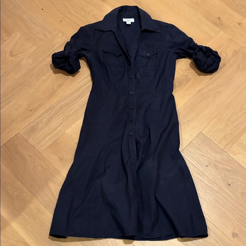 Elegant Black Button-Up Dress